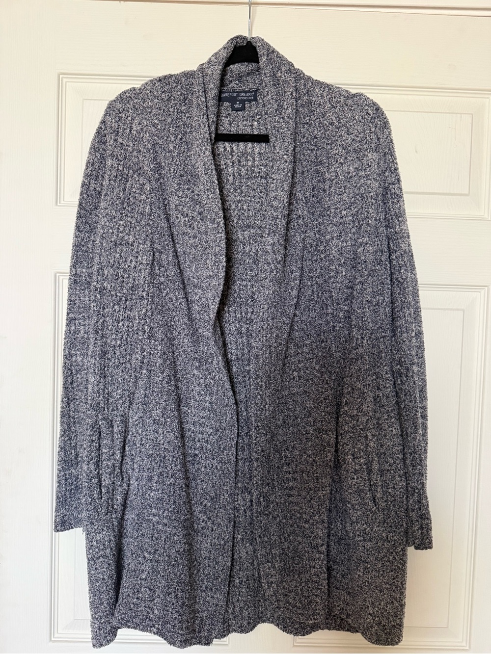 Barefoot Dreams Gray Open-Front Ribbed Cardigan